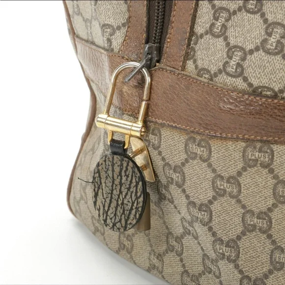 Gucci Tan and Brown Duffel Bag- Vintage - Picture 7 of 13